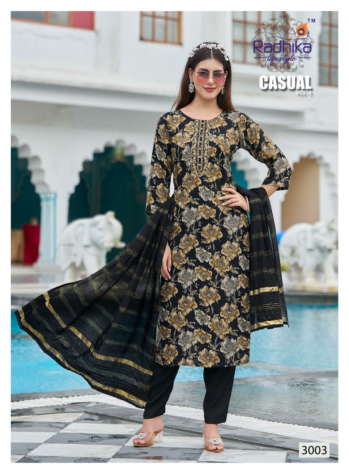 Casual Vol 3 By Radhika Rayon Printed Kurti With Bottom Dupatta Wholesale Price In Surat
